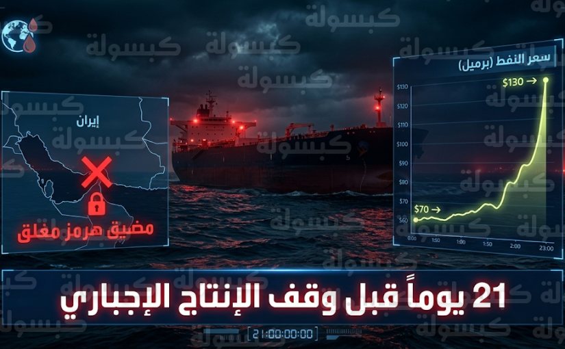 تحذيرات من وقف إجباري لإنتاج النفط العالمي حال استمرار إغلاق مضيق هرمز لأكثر من 21 يوما