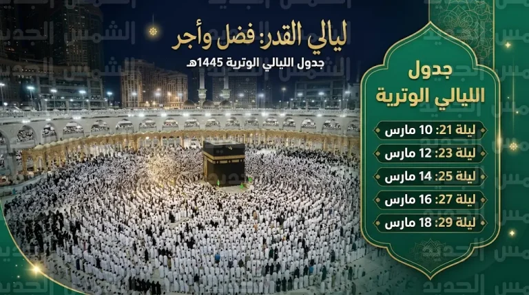 جدول الليالي الوترية في العشر الأواخر من رمضان 1447 ومواعيد صلاة التهجد بالمسجد الحرام