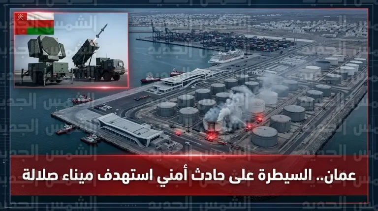 سلطنة عمان تعلن التصدي لهجوم بطائرات مسيرة استهدف خزانات الوقود في ميناء صلالة بمحافظة ظفار